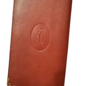 Cartier Bordeaux Leather Bifold Wallet Authentic